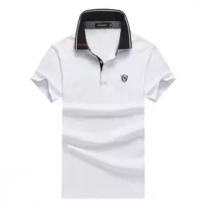 shark hommes t-shirt polo shirt summer lapel paul shark pure color white